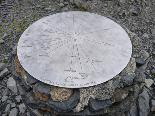 The silver jubilee committee toposcope at the top of Skiddaw