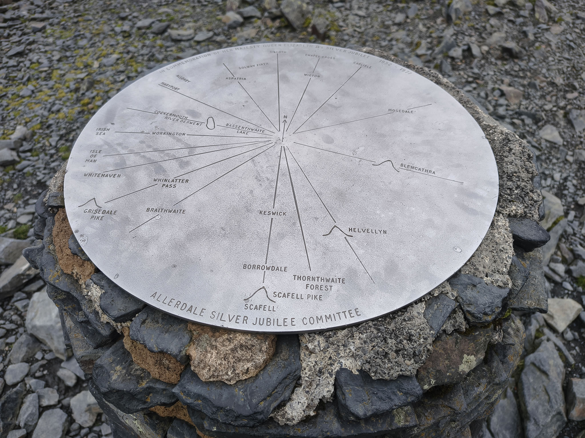 The silver jubilee committee toposcope at the top of Skiddaw, Sep 06, 2025