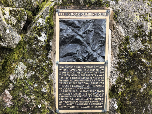The Great Gable Memorial plaque