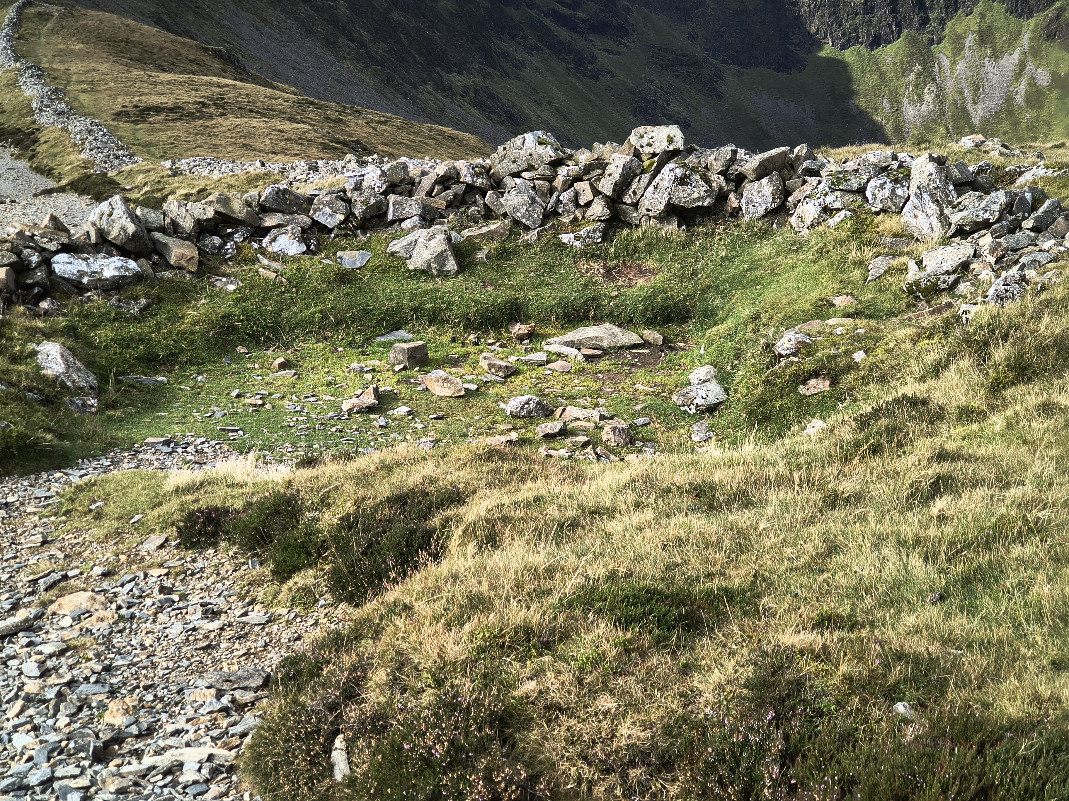 Small sheepfold shelter just past the summit of Grisedale Pike, Sep 09, 2025