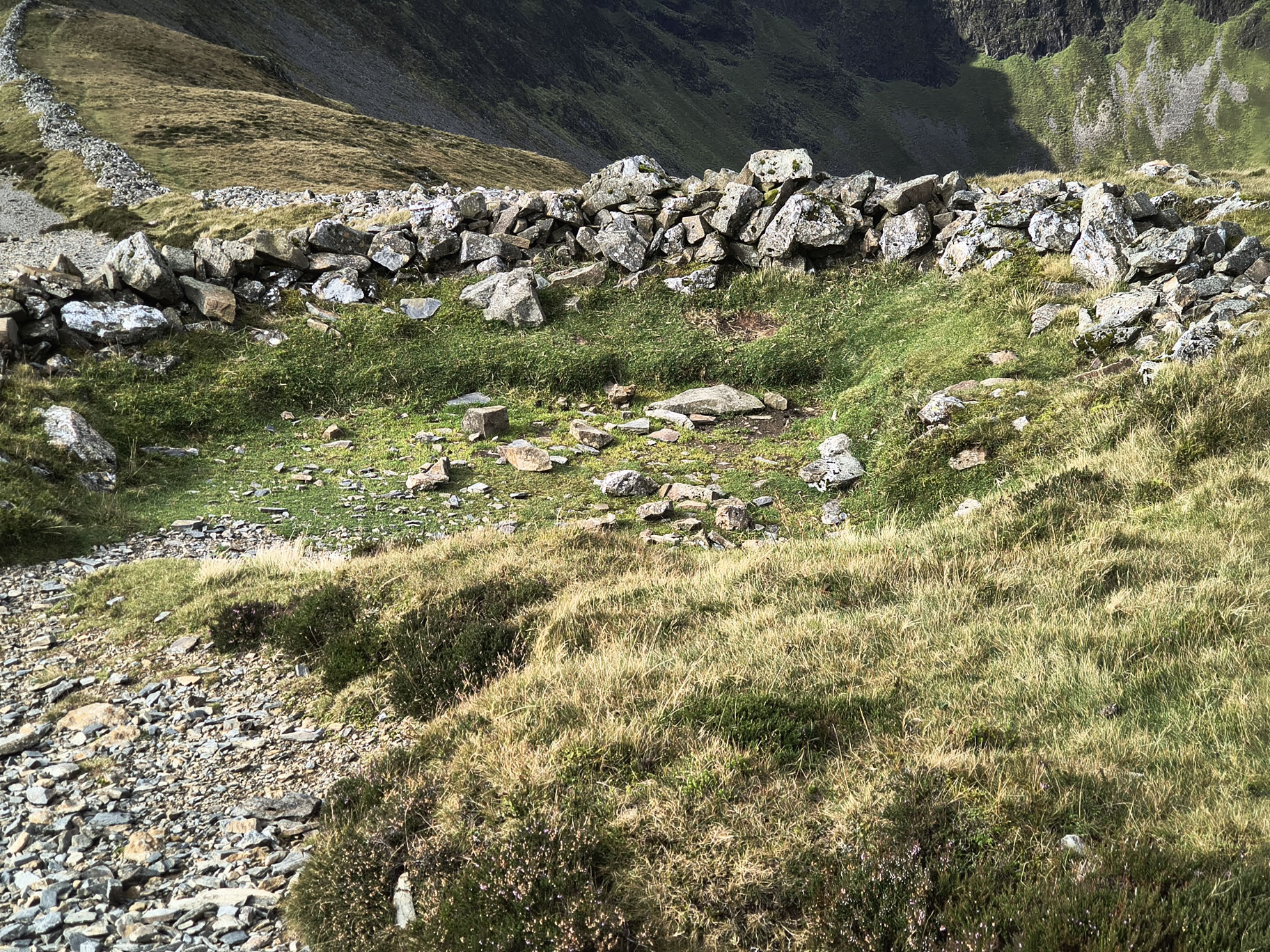 Small sheepfold shelter just past the summit of Grisedale Pike, Sep 09, 2025